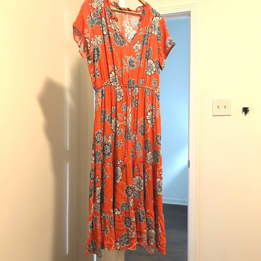 Sonoma Orange Floral Maxi Dress